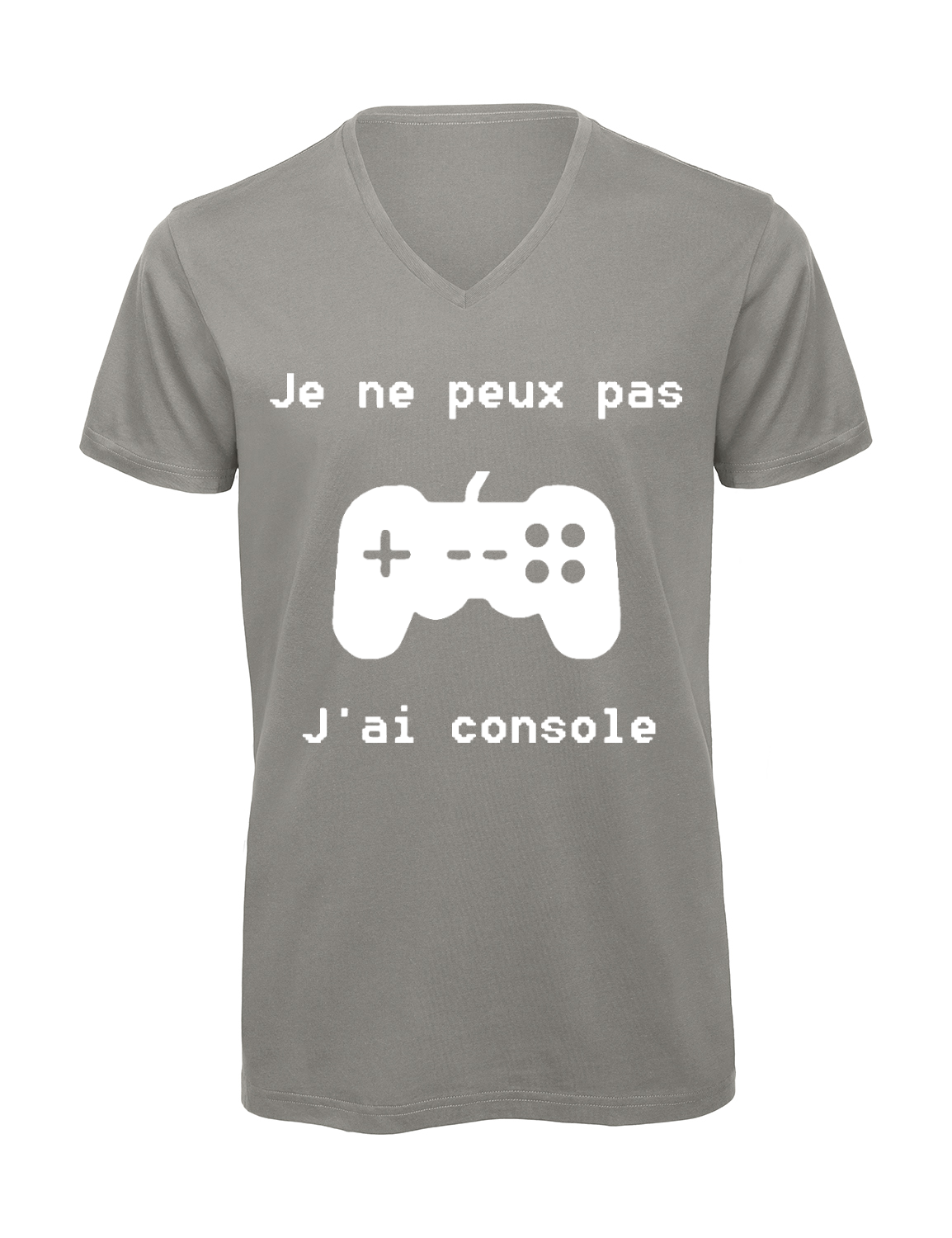 Miniature T-shirt homme col v "Je peux pas j'ai console"