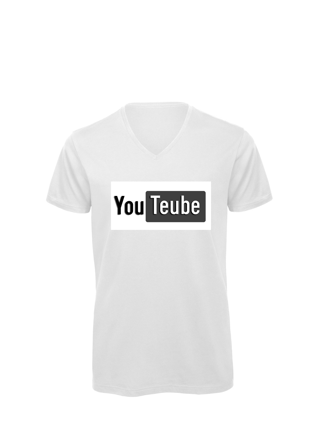 Miniature T-shirt homme col v  "Youteube"
