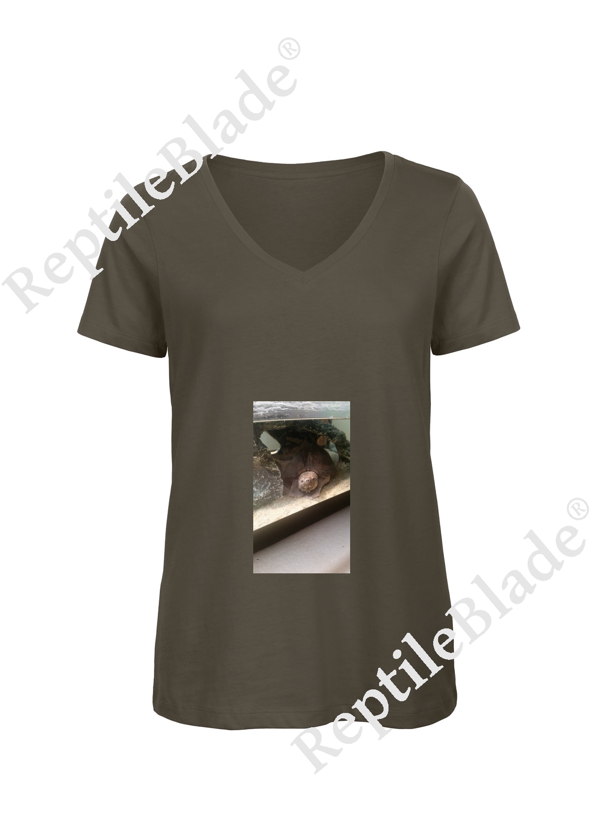 Miniature T-shirt femme col v "Lilo tortues"
