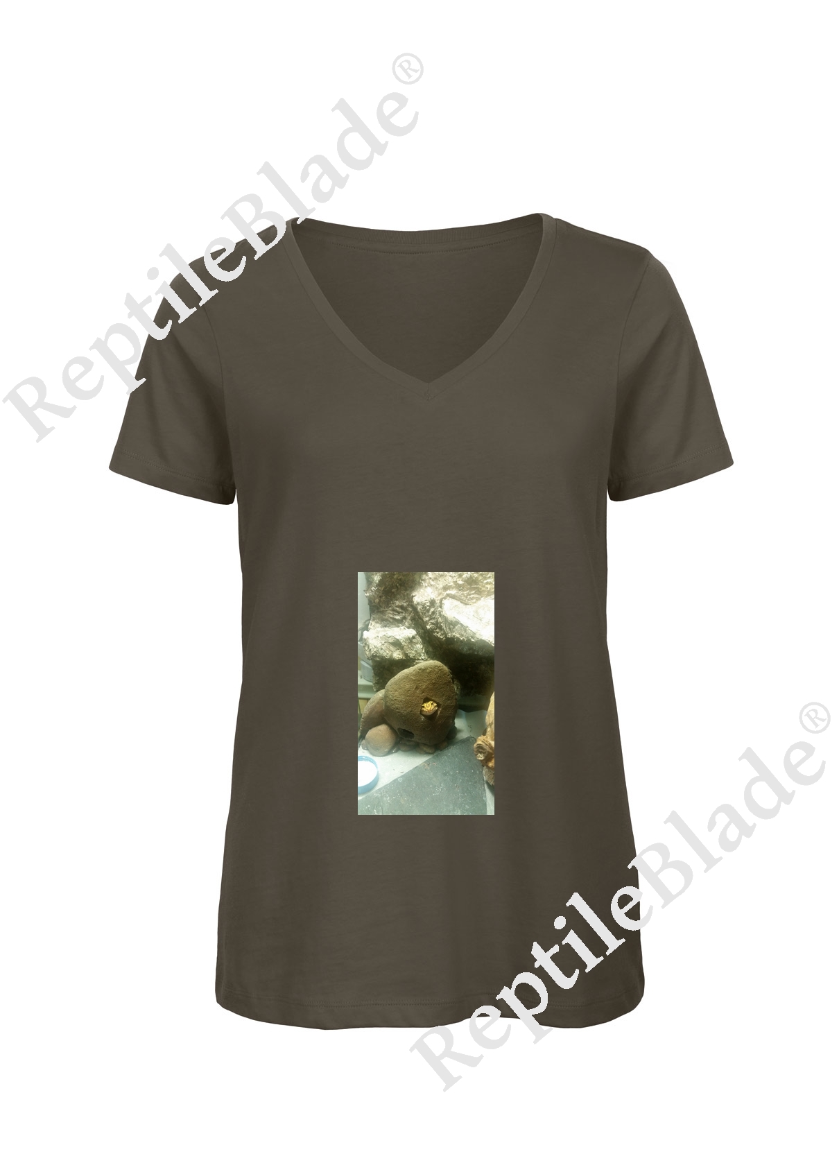 Miniature T-shirt femme col v "Lilo tortues"