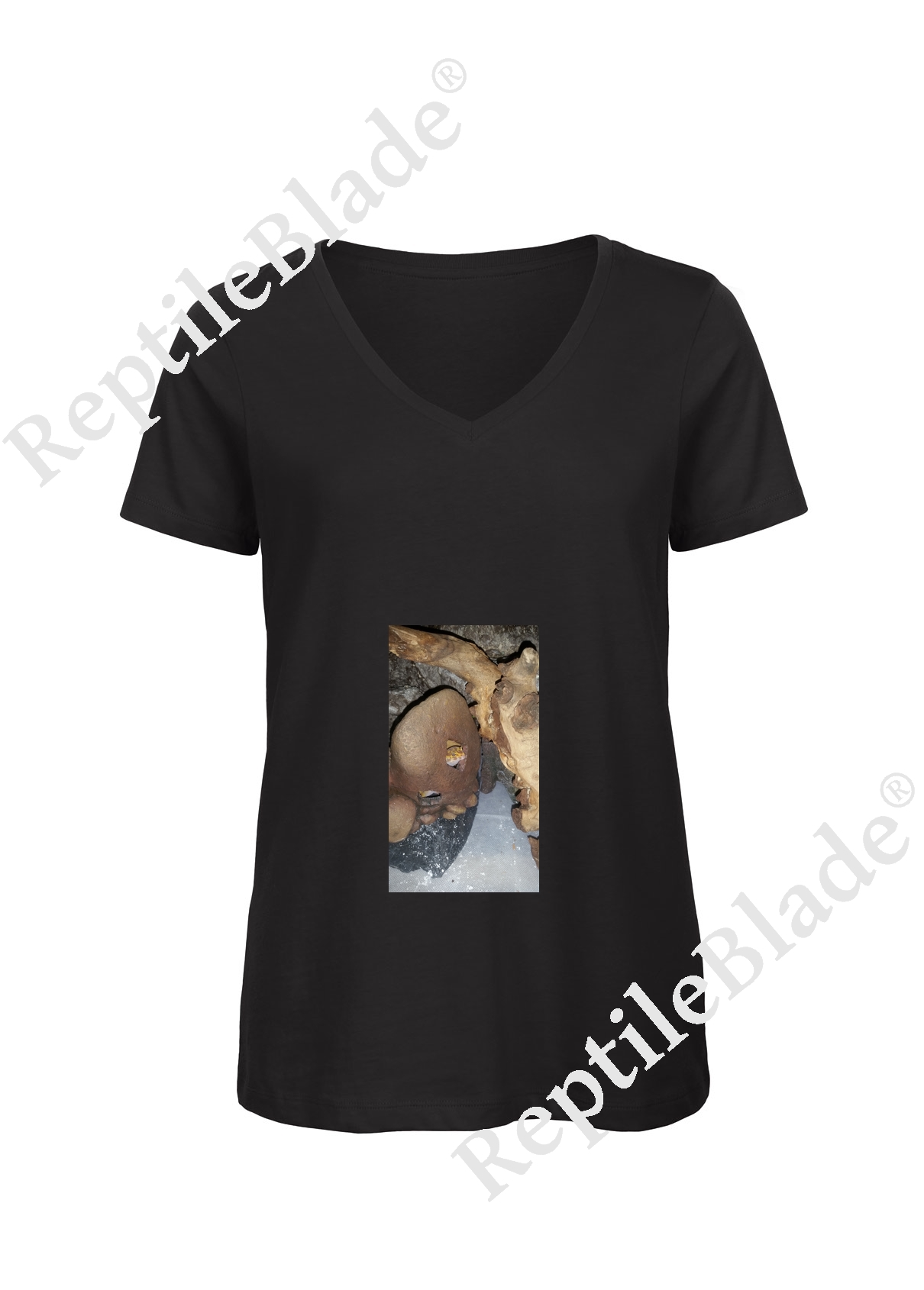 Miniature T-shirt femme col v "Lilo tortues"