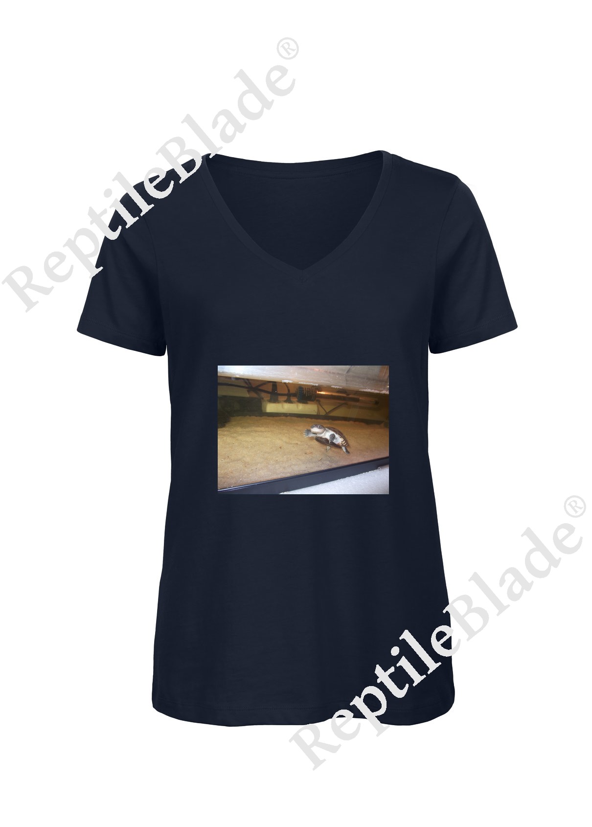 Miniature T-shirt femme col v "Lilo tortues"