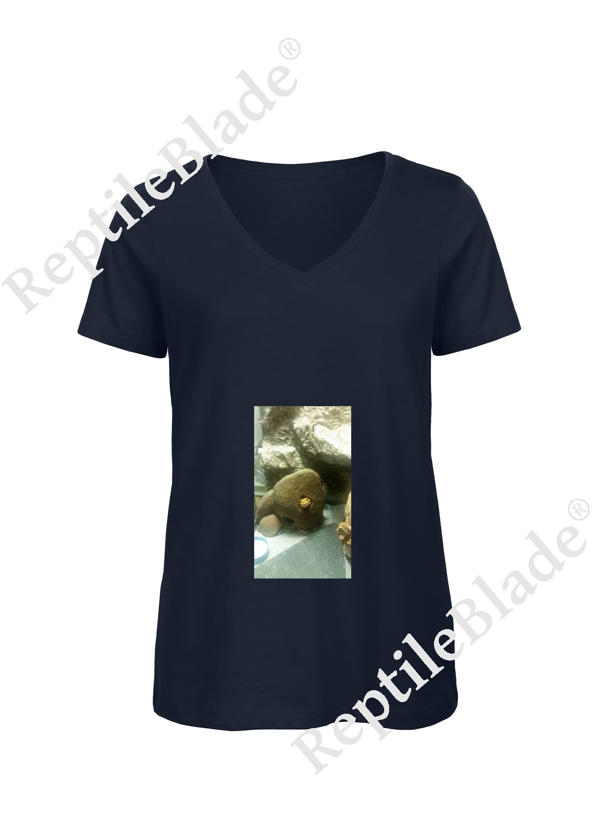 Miniature T-shirt femme col v "Lilo tortues"