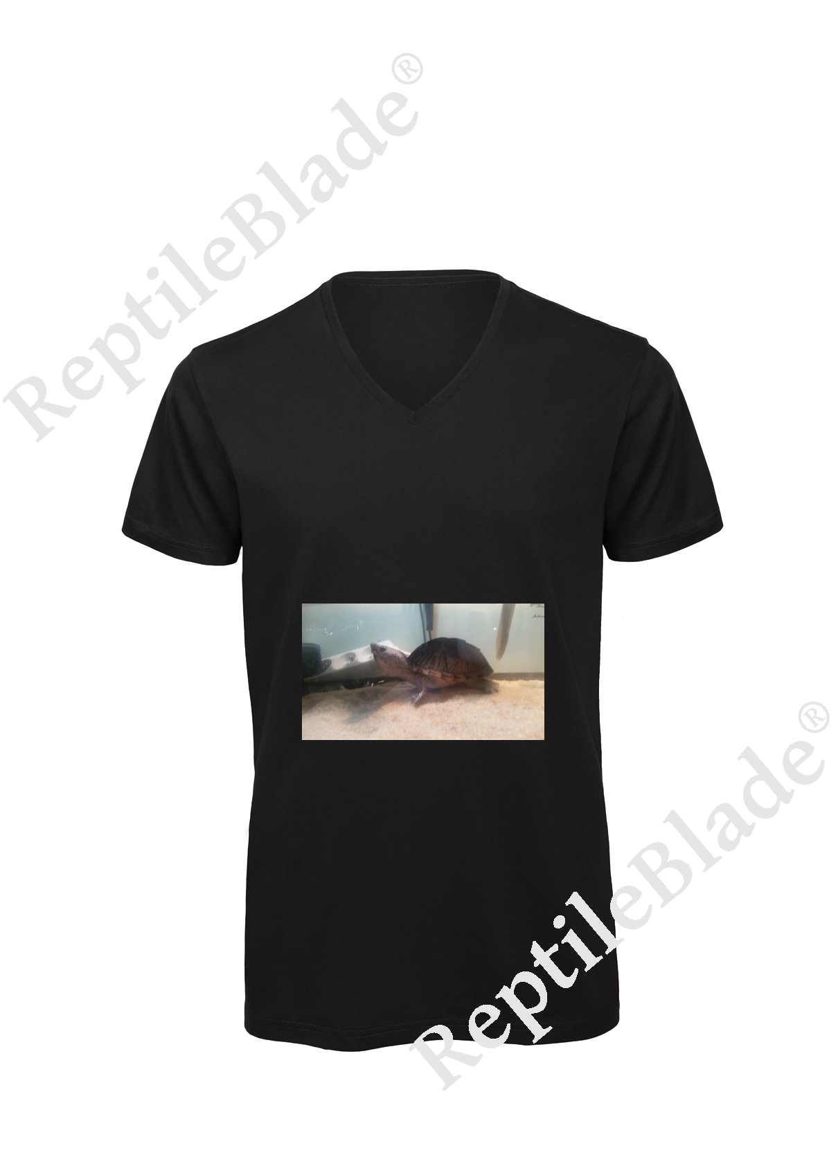 Miniature T-shirt homme col v "Lilo tortues"