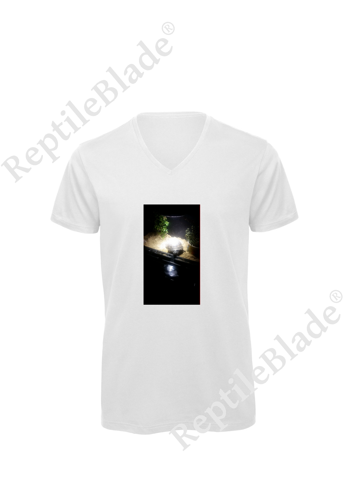 Miniature T-shirt homme col v "Lilo tortues"