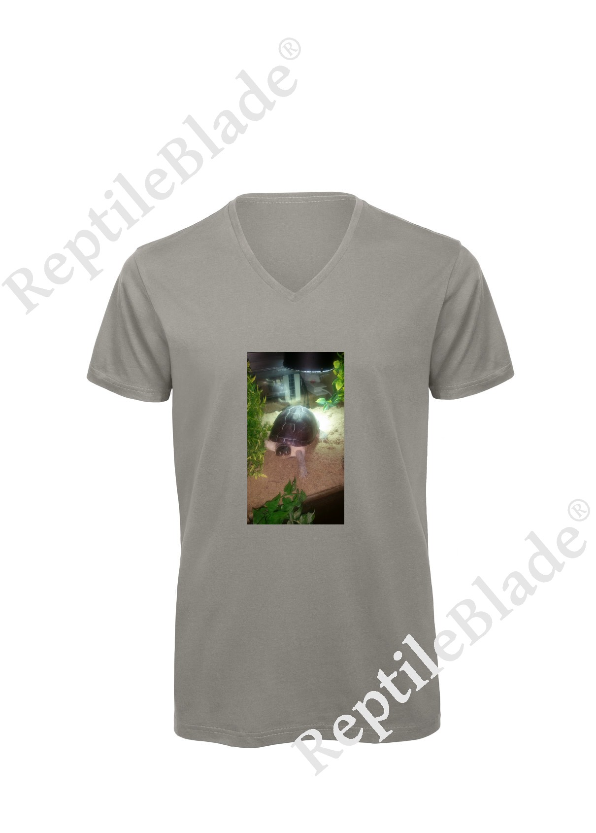 Miniature T-shirt homme col v "Lilo tortues"