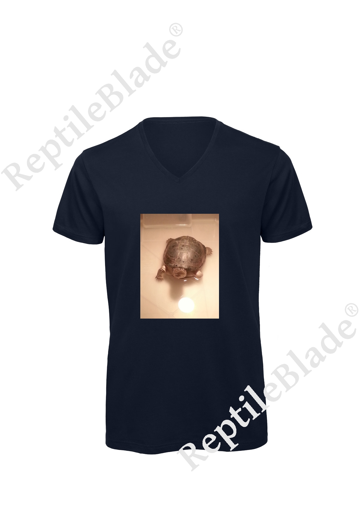 Miniature T-shirt homme col v "Lilo tortues"