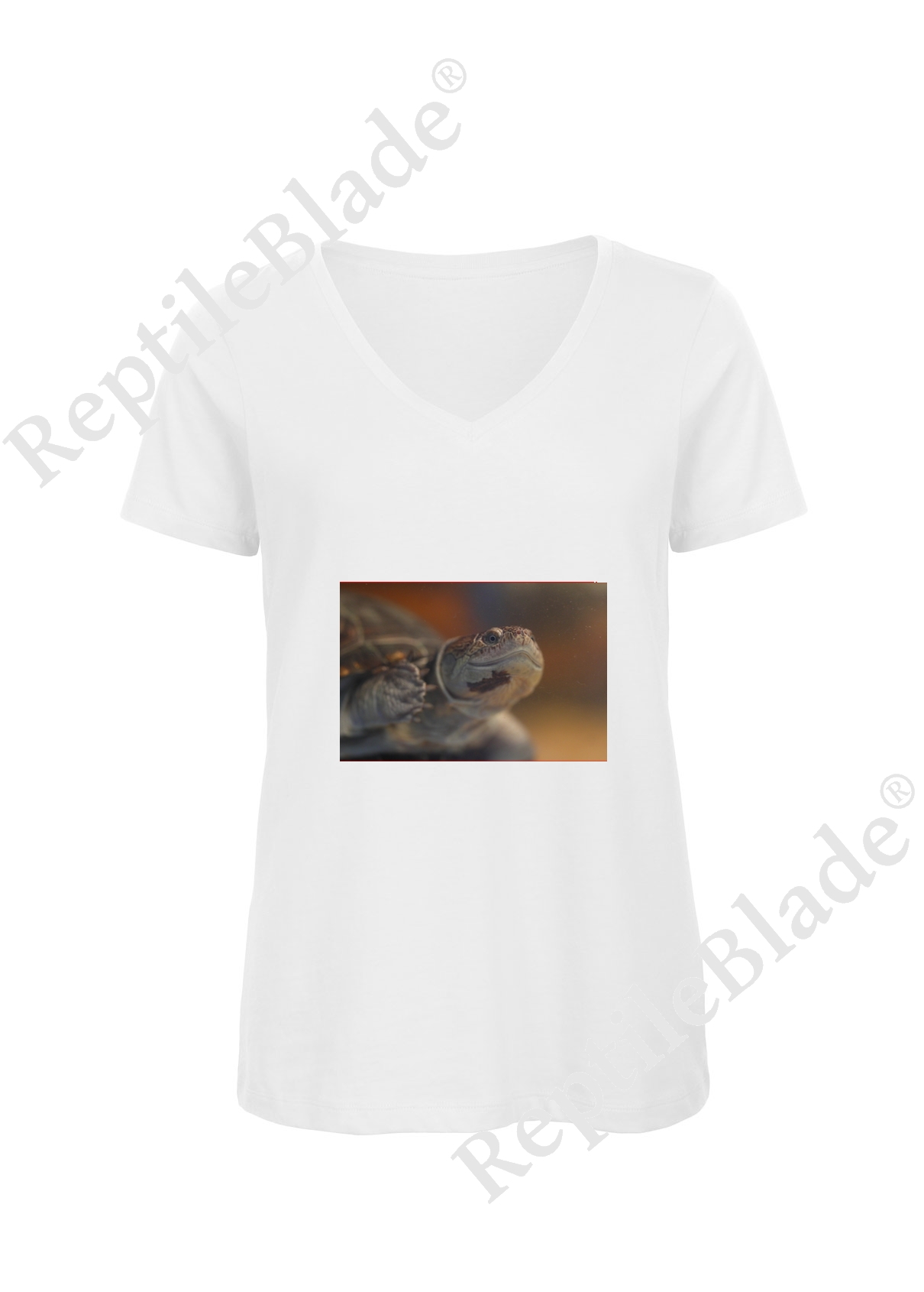 Miniature T-shirt femme col v "Lilo Tortues"