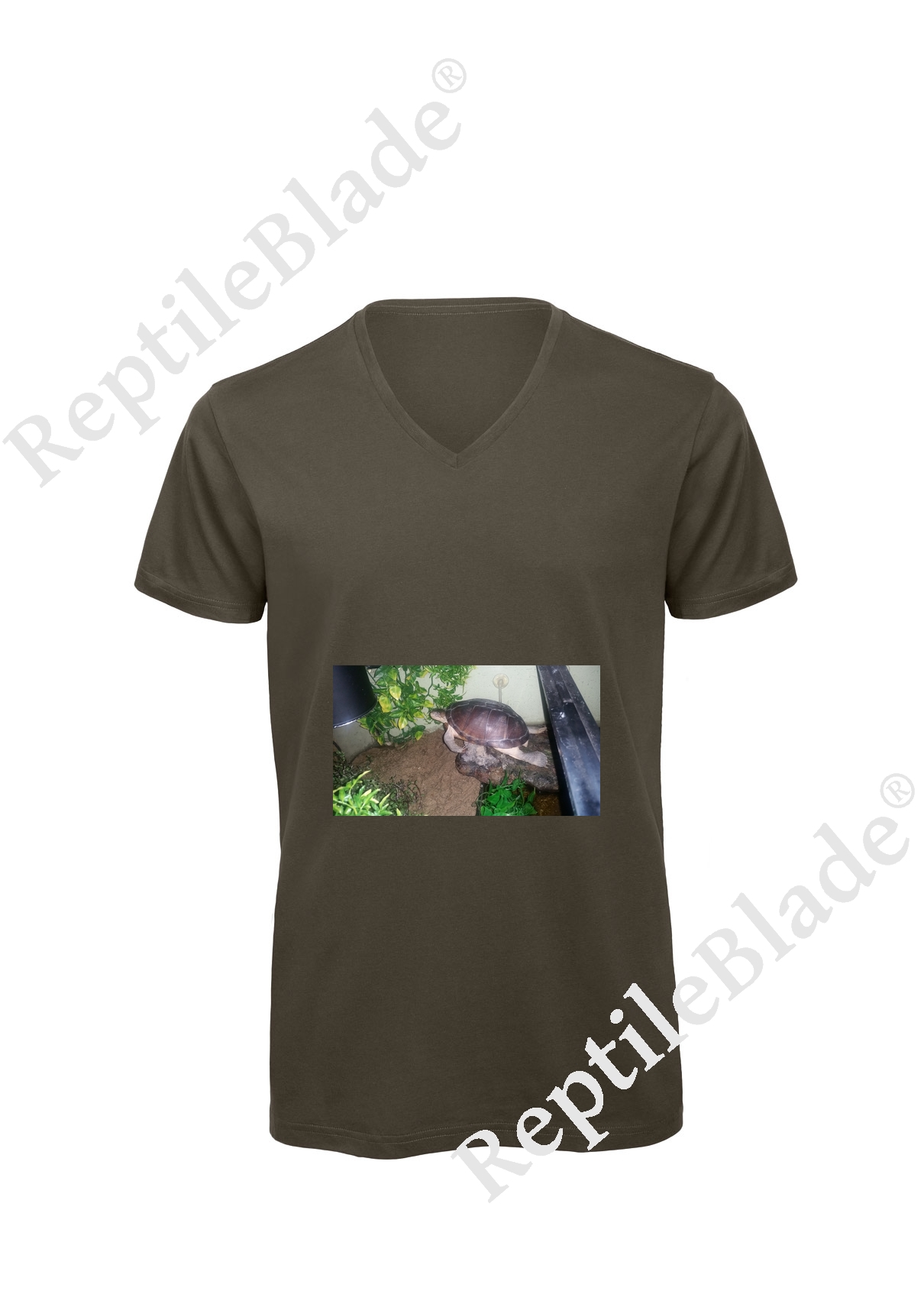 Miniature T-shirt homme col v "Lilo tortues"