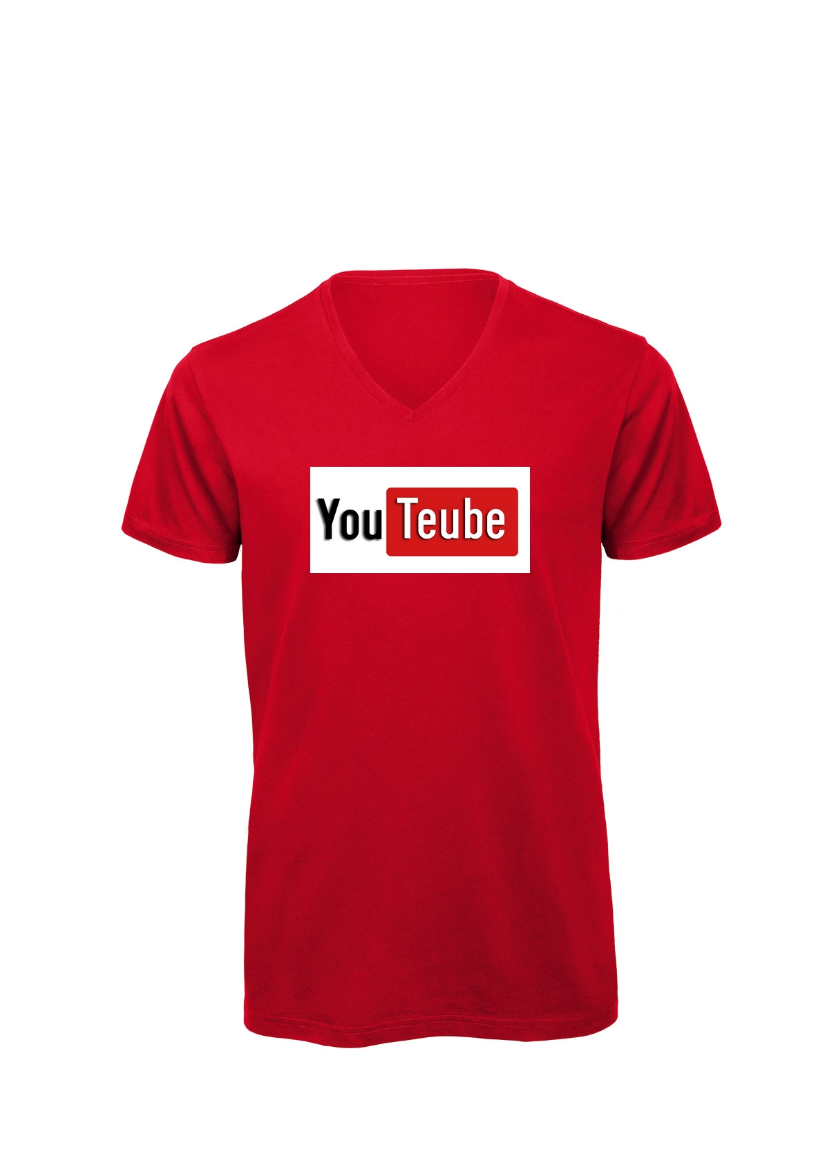 T-shirt homme col v "Youteube"
