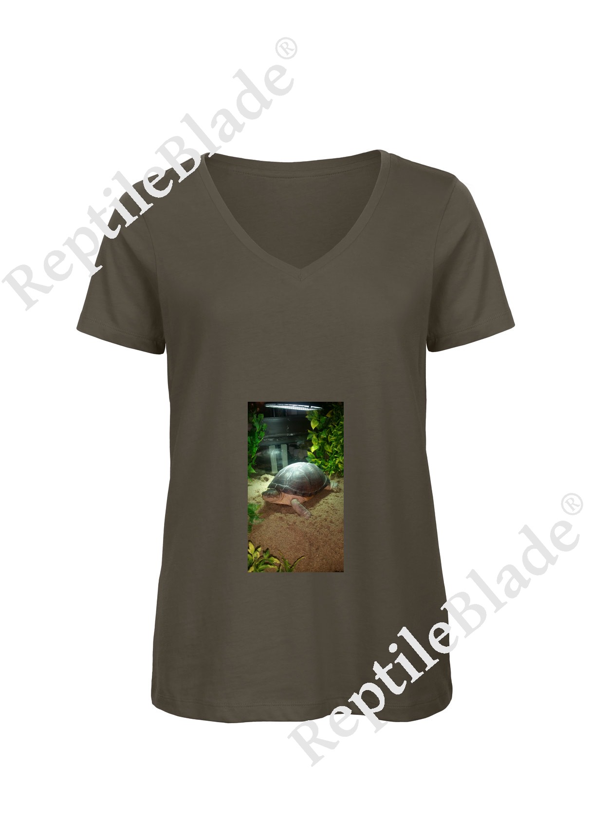 Miniature T-shirt femme col v "Lilo tortues"