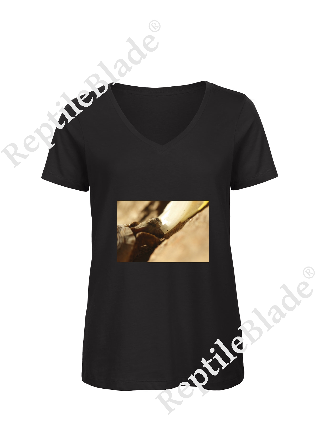 Miniature T-shirt femme col v "Lilo tortues"
