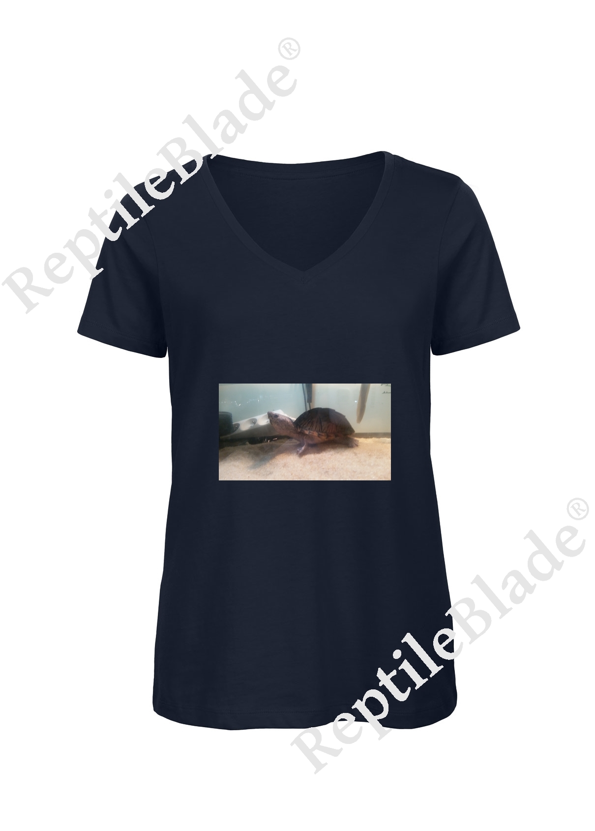 Miniature T-shirt femme col v "Lilo tortues"