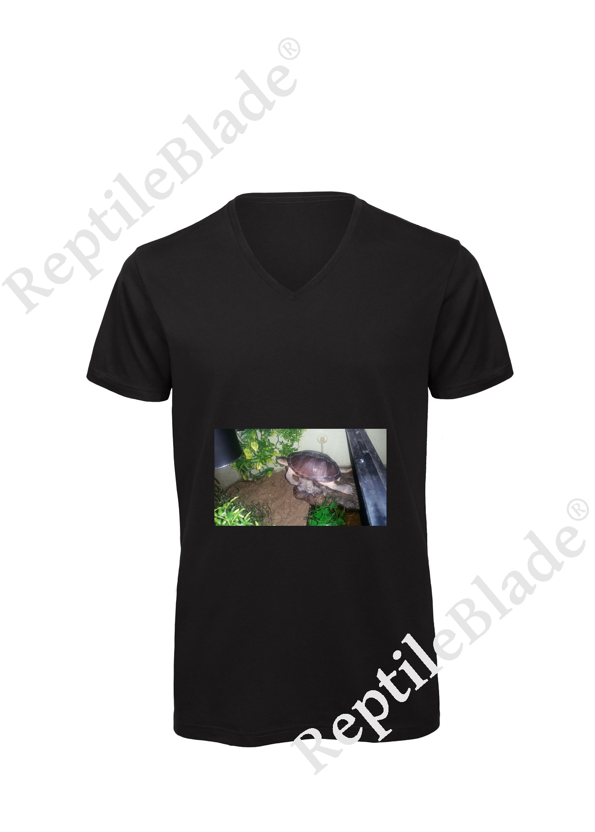 Miniature T-shirt homme col v "Lilo tortues"