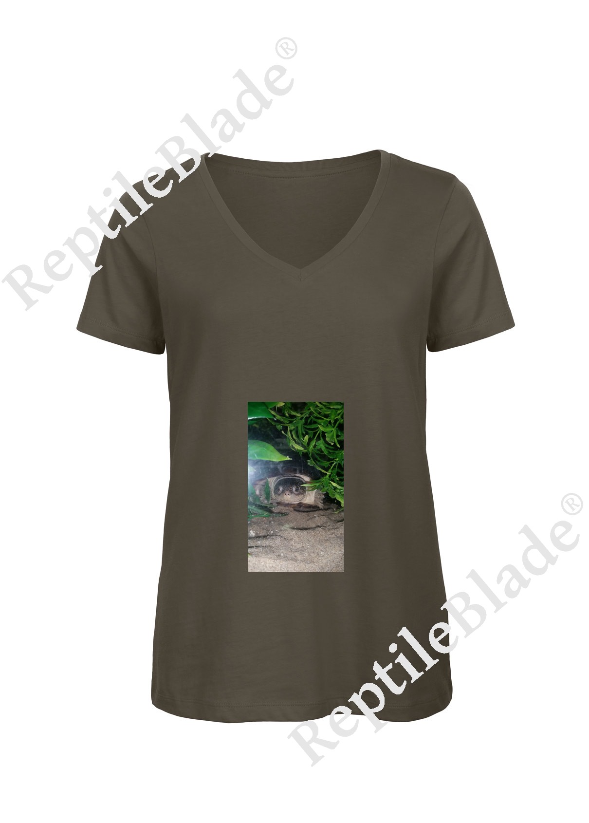 Miniature T-shirt femme col v "Lilo tortues"