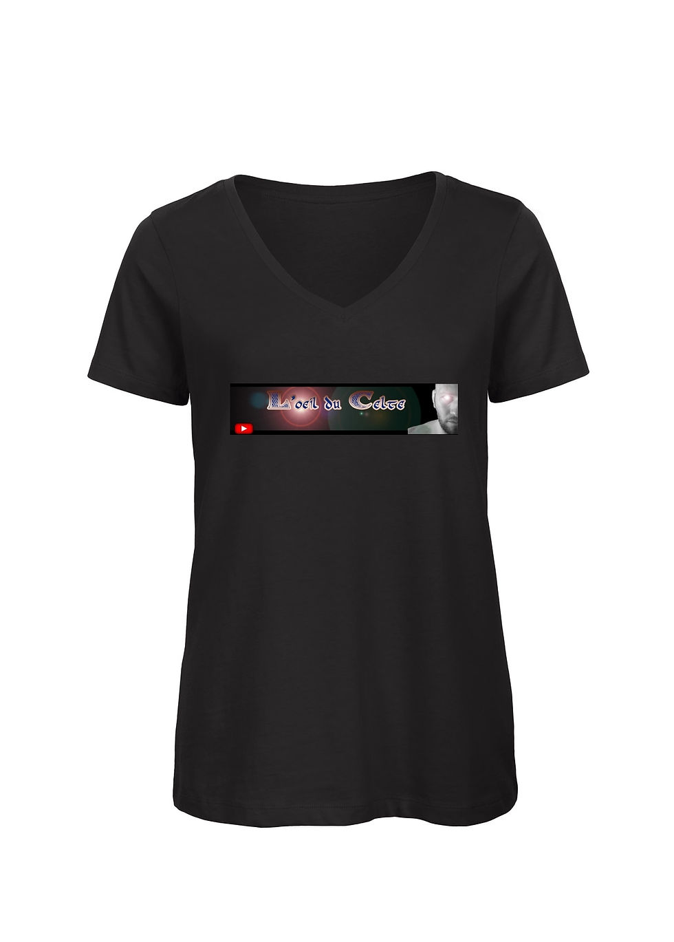 תמונה ממוזערת: T-shirt femme col v "l'oeil du celte"