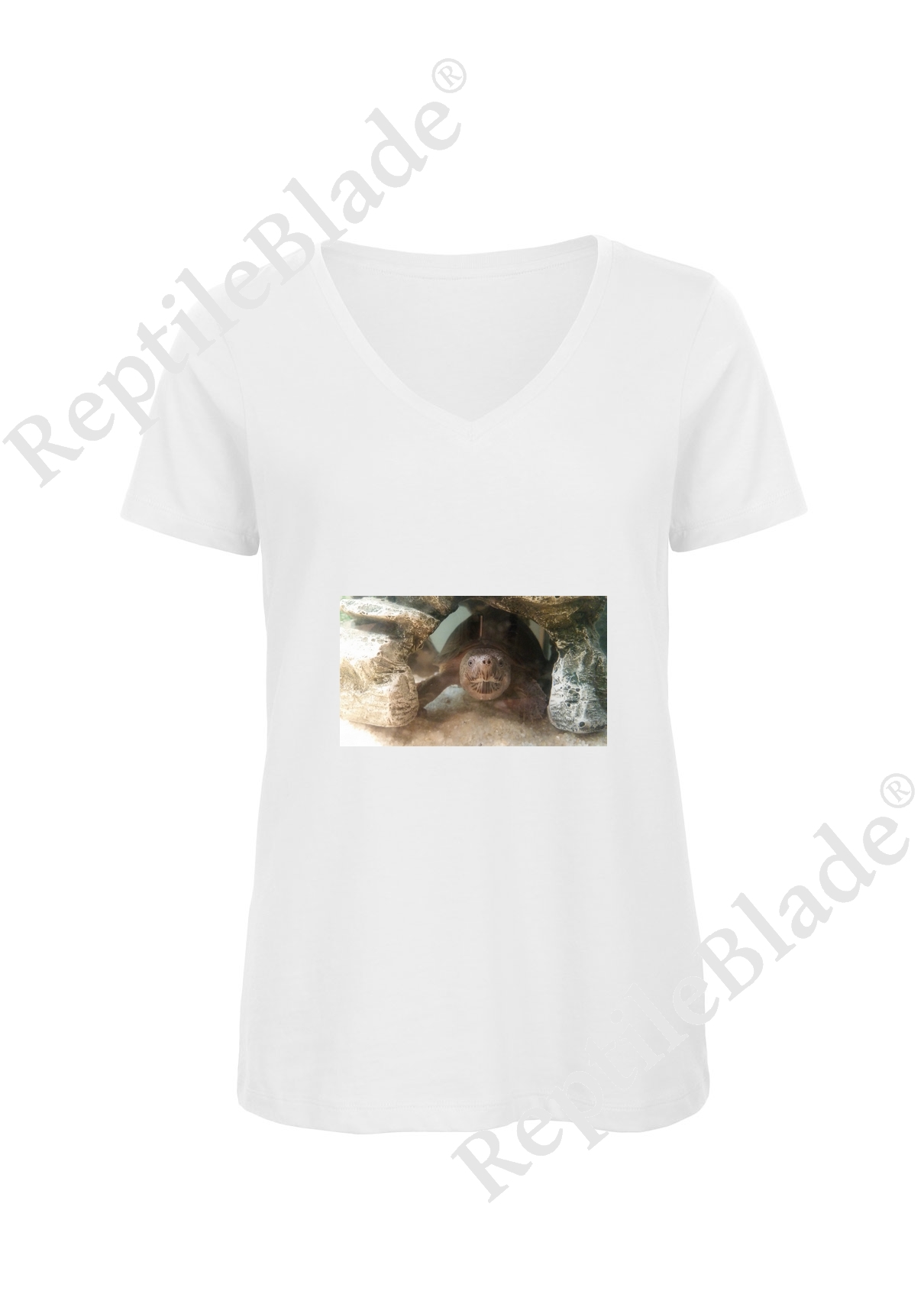 Miniature T-shirt femme col v "Lilo tortues"