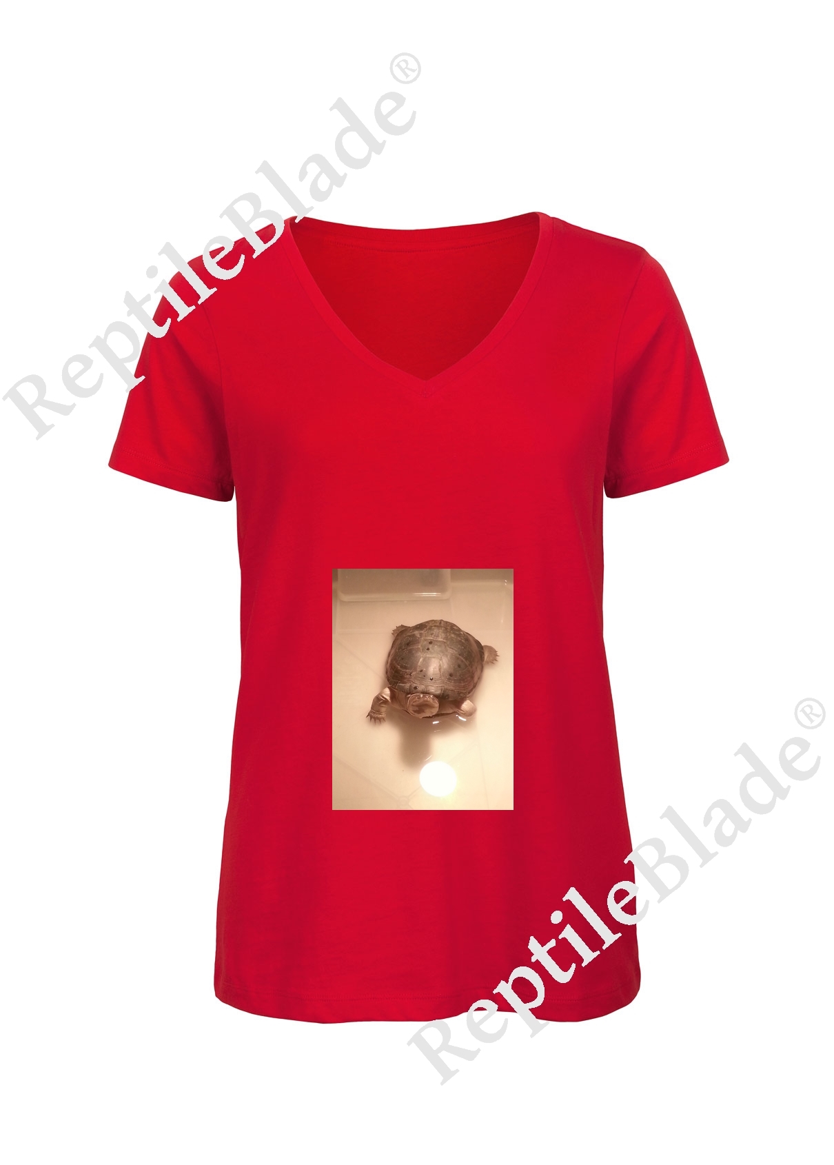 Miniature T-shirt femme col v "Lilo tortues"