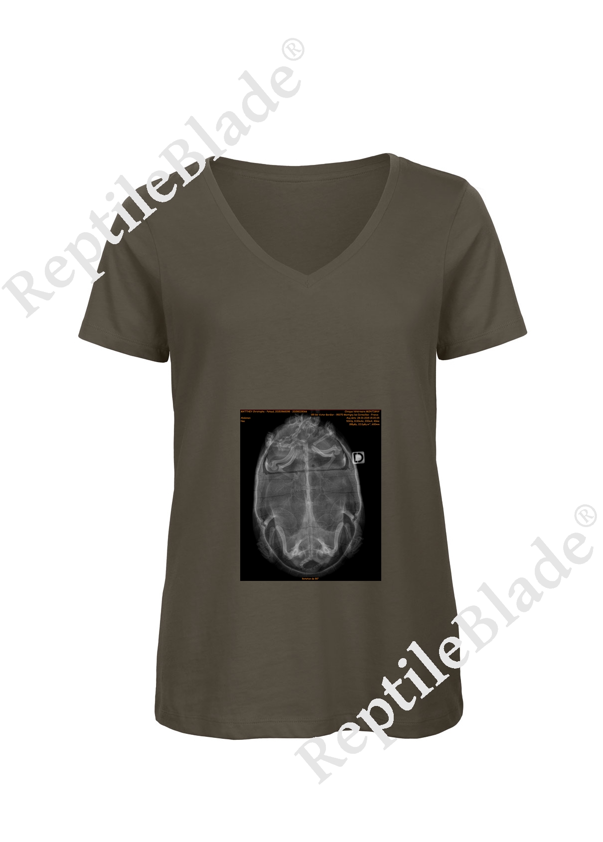 Miniature T-shirt femme col v "Lilo tortues"