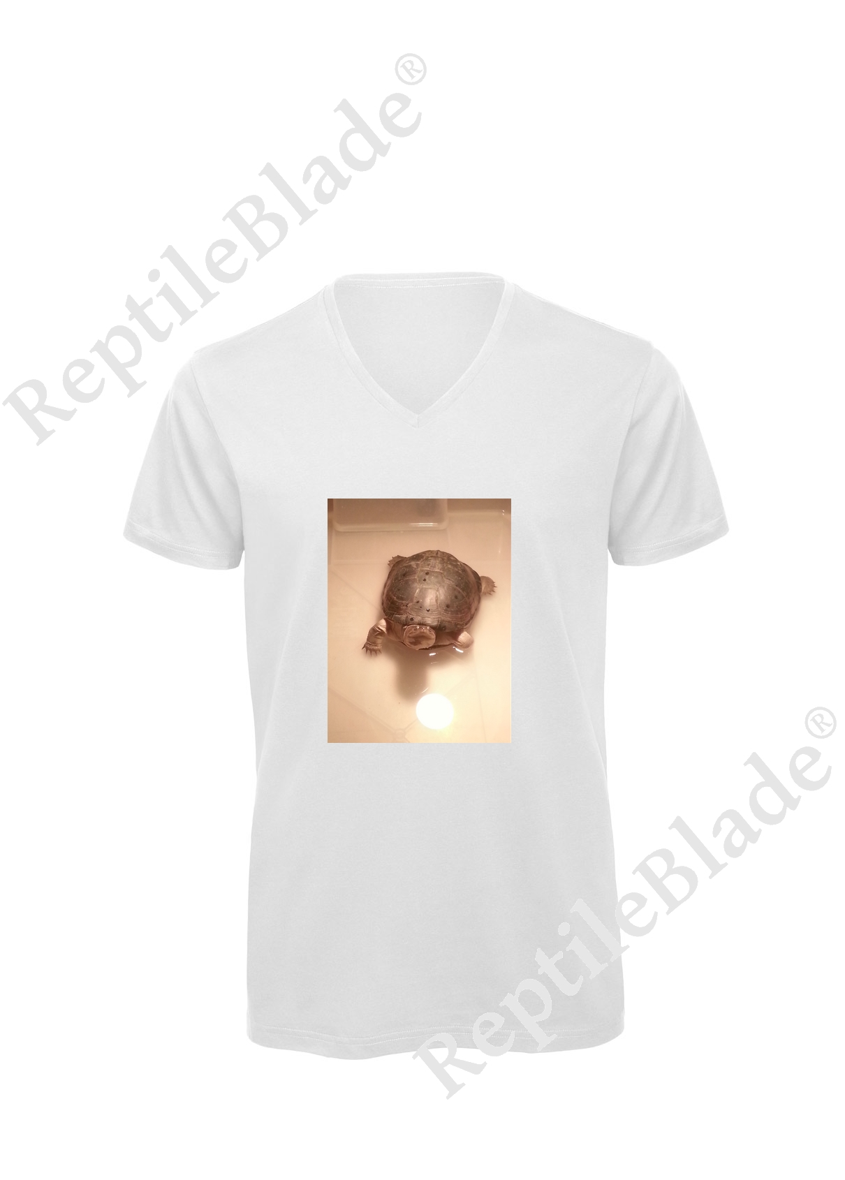 Miniature T-shirt homme col v "Lilo tortues"