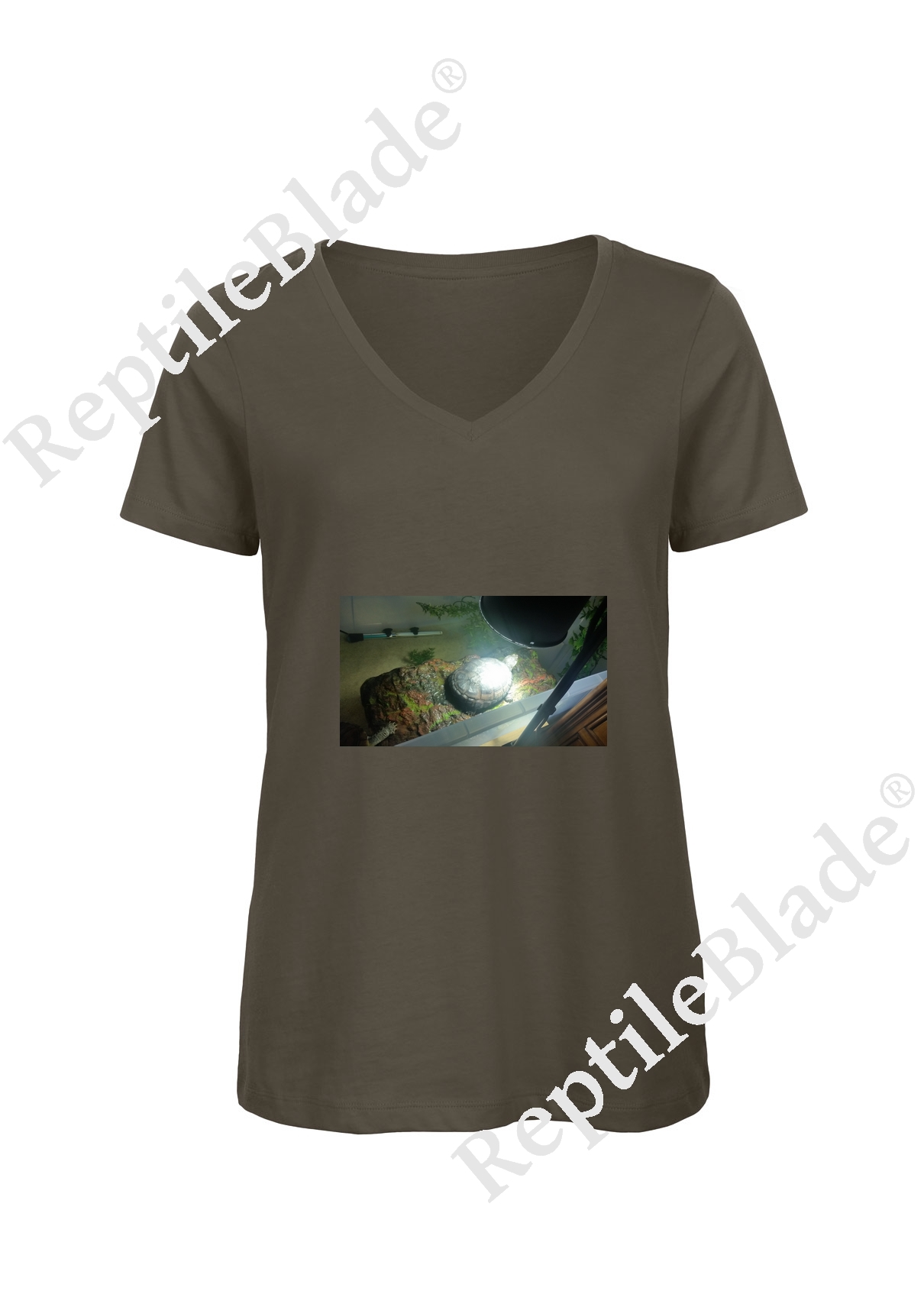 Miniature T-shirt femme col v "Lilo tortues"