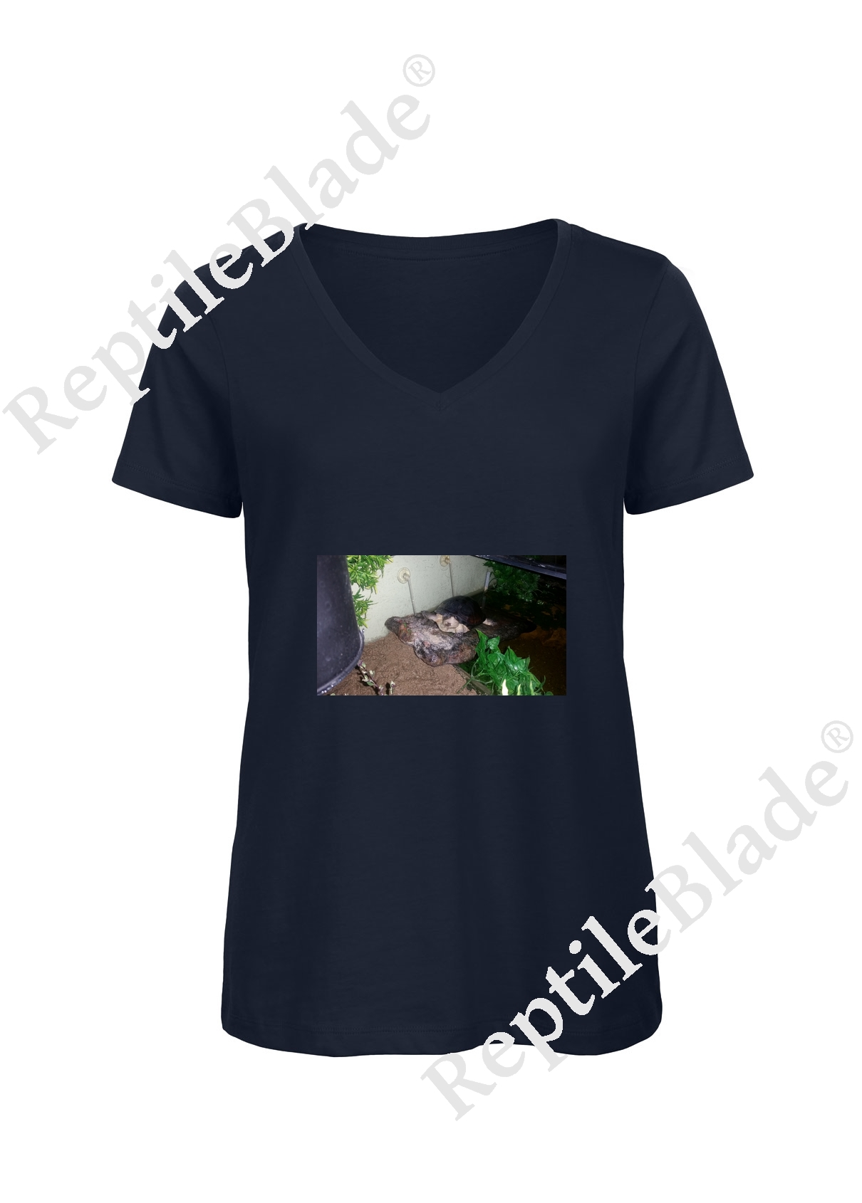 Miniature T-shirt femme col v "Lilo tortues"