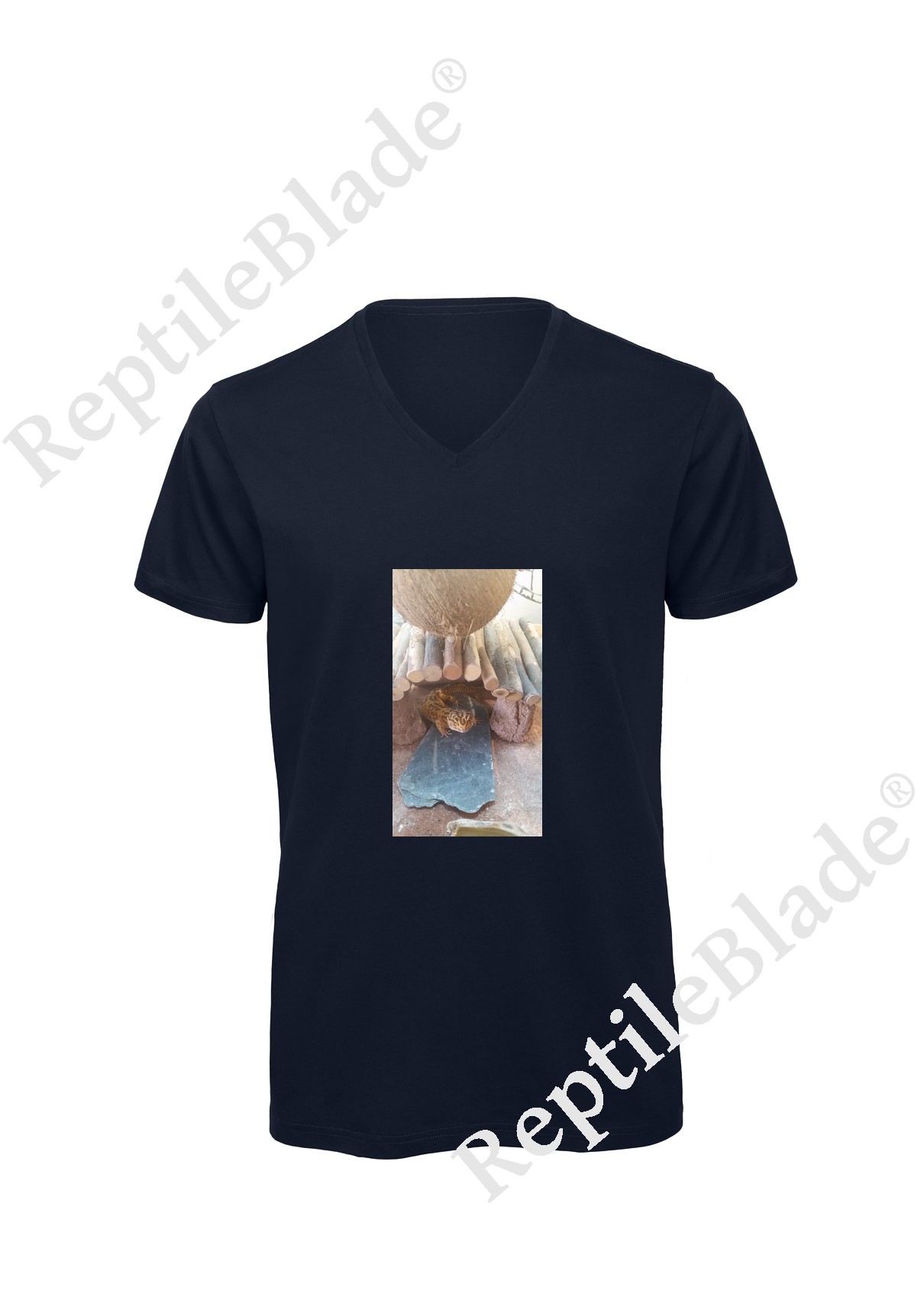 Miniature T-shirt homme col v "Lilo tortues"