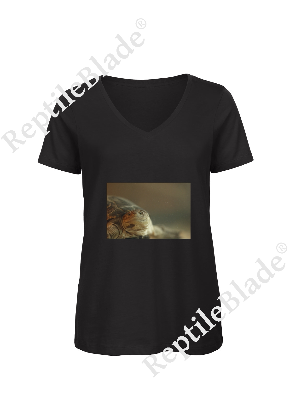 T-shirt femme col v "Lilo tortues"
