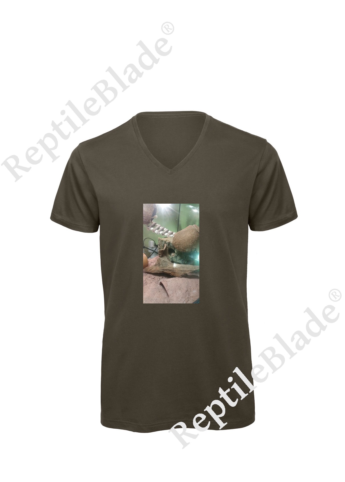 Miniature T-shirt homme col v "Lilo tortues"
