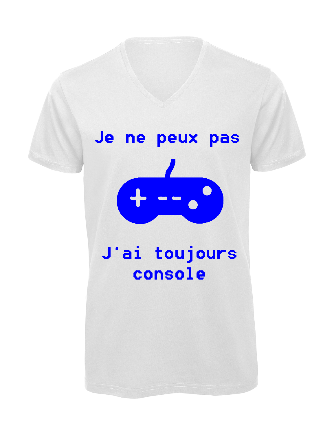 Miniature T-shirt homme col v "Je peux pas j'ai toujours console"