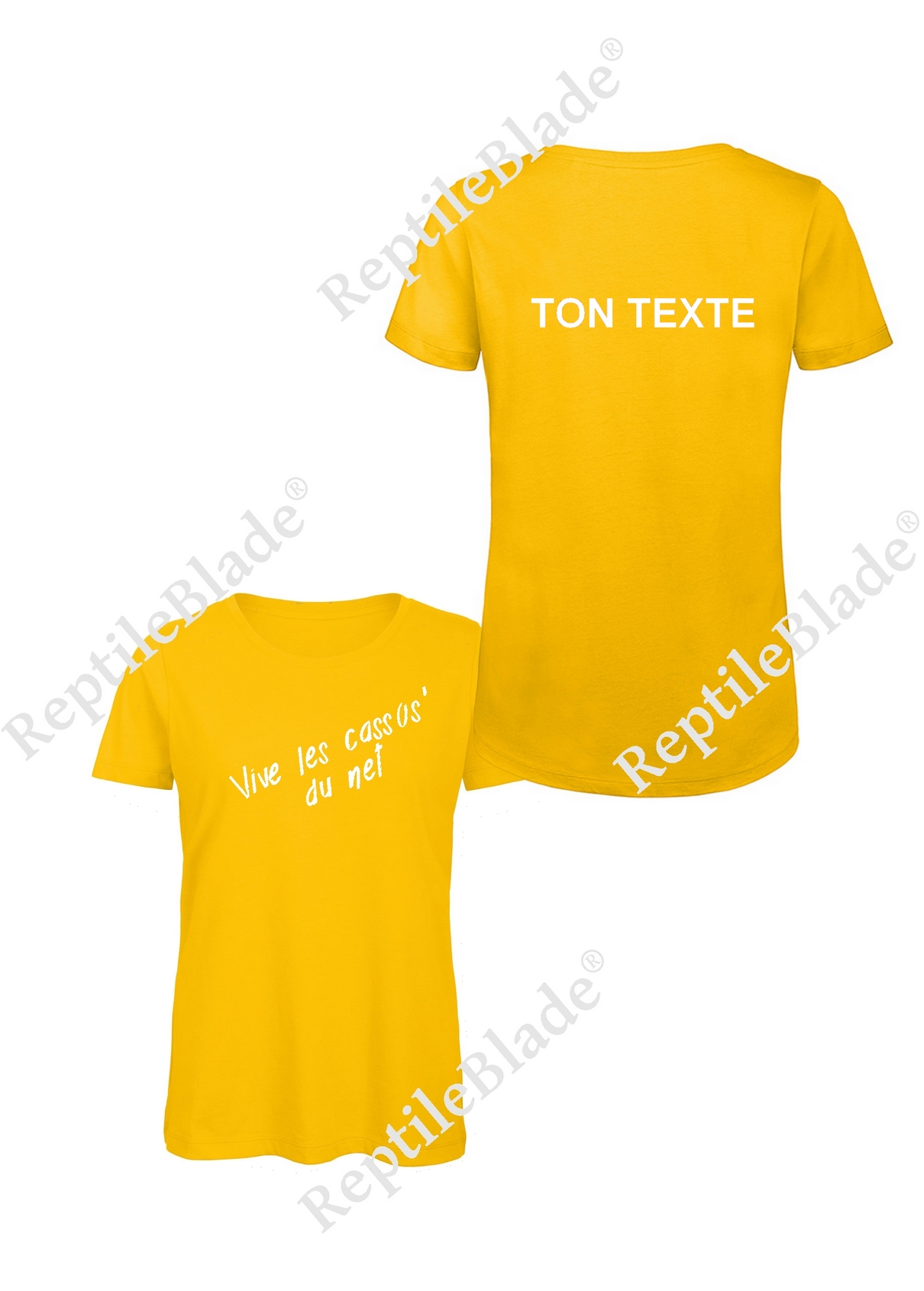 Miniature T-shirt femme "Vive les cassos' du net" (avec ton texte au dos)