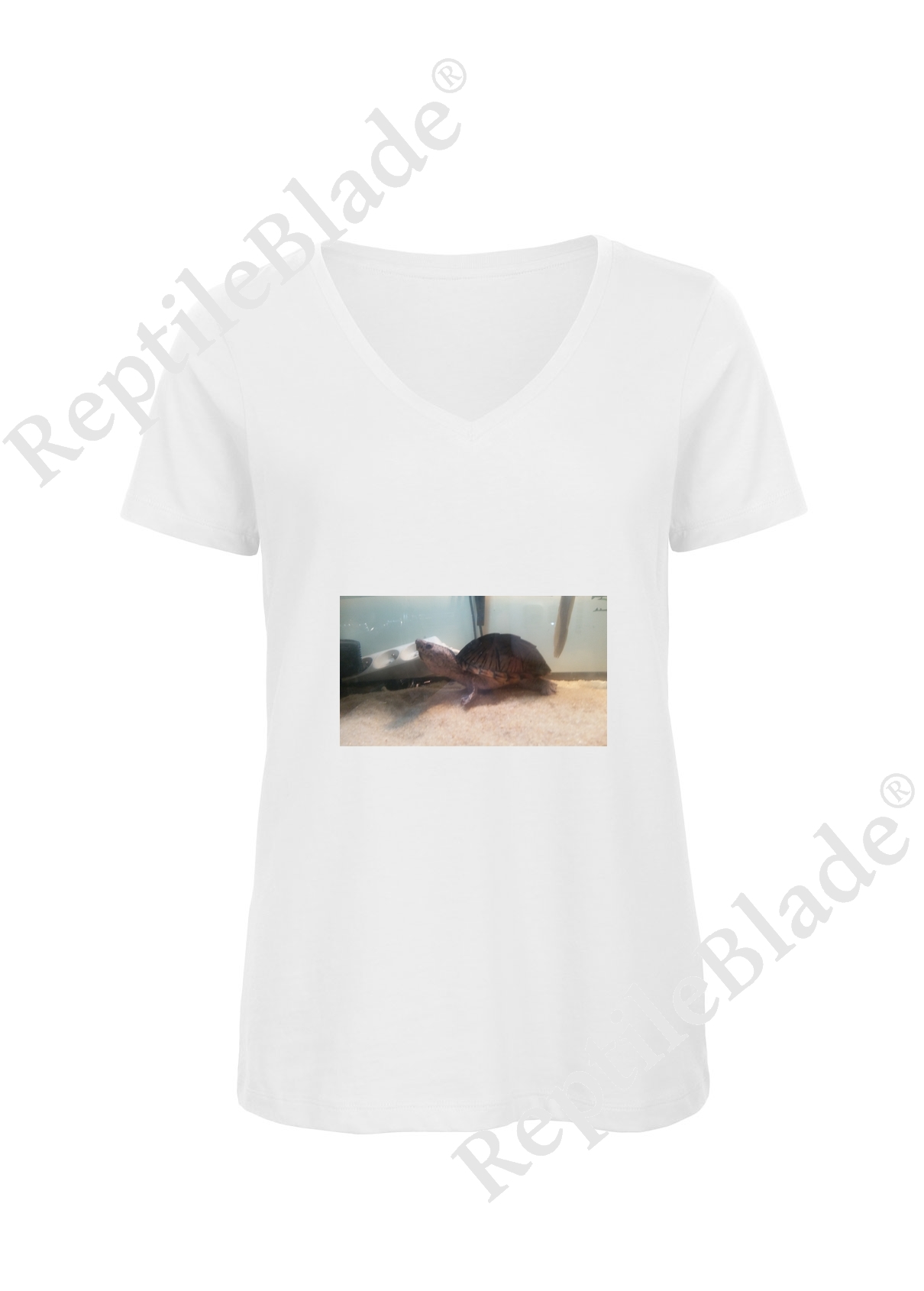 Miniature T-shirt femme col v "Lilo tortues"