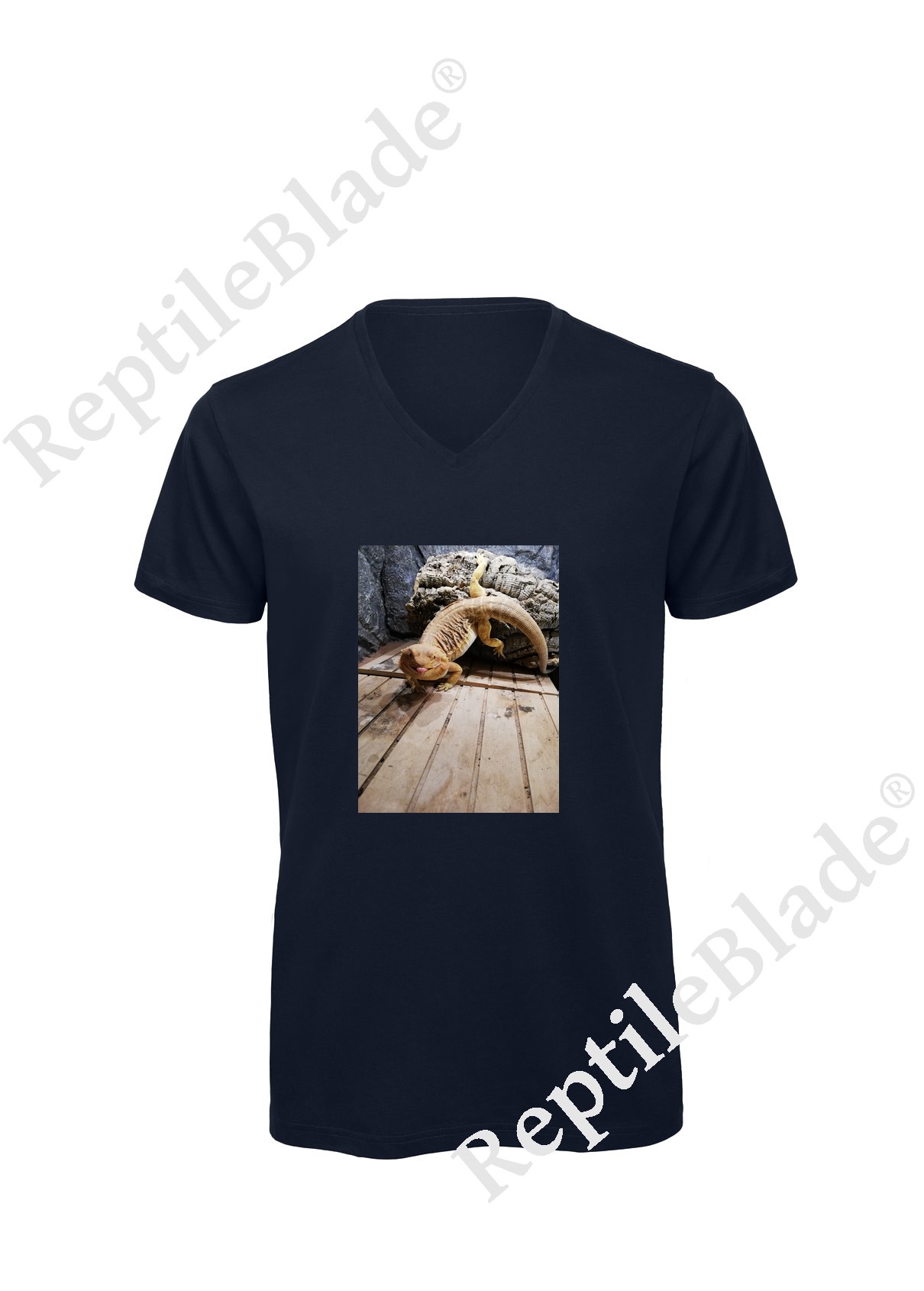 Miniature T-shirt homme col v "Lilo tortues"