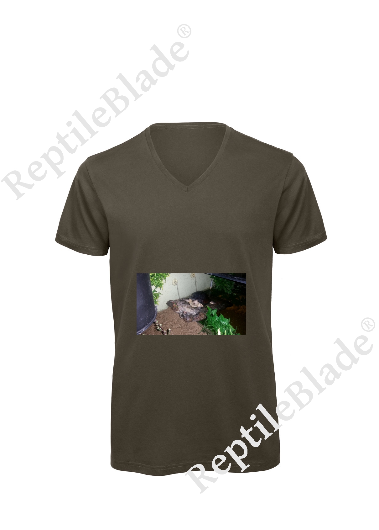 Miniature T-shirt homme col v "Lilo tortues"