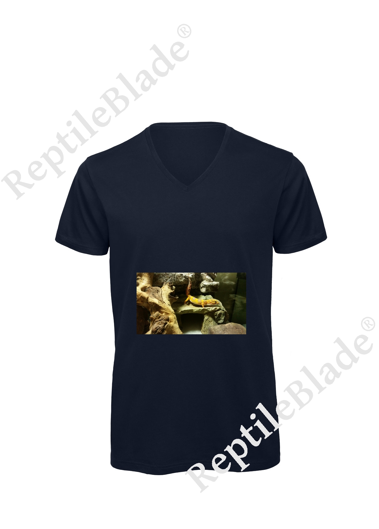 Miniature T-shirt homme col v "Lilo tortues"