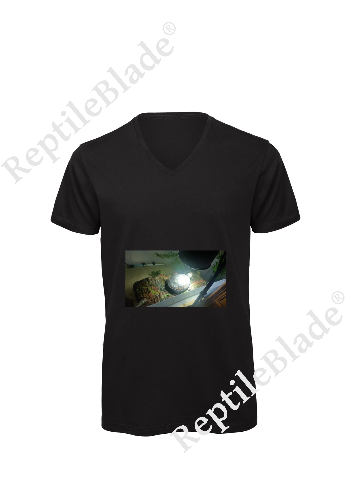 Miniature T-shirt homme col v "Lilo tortues"