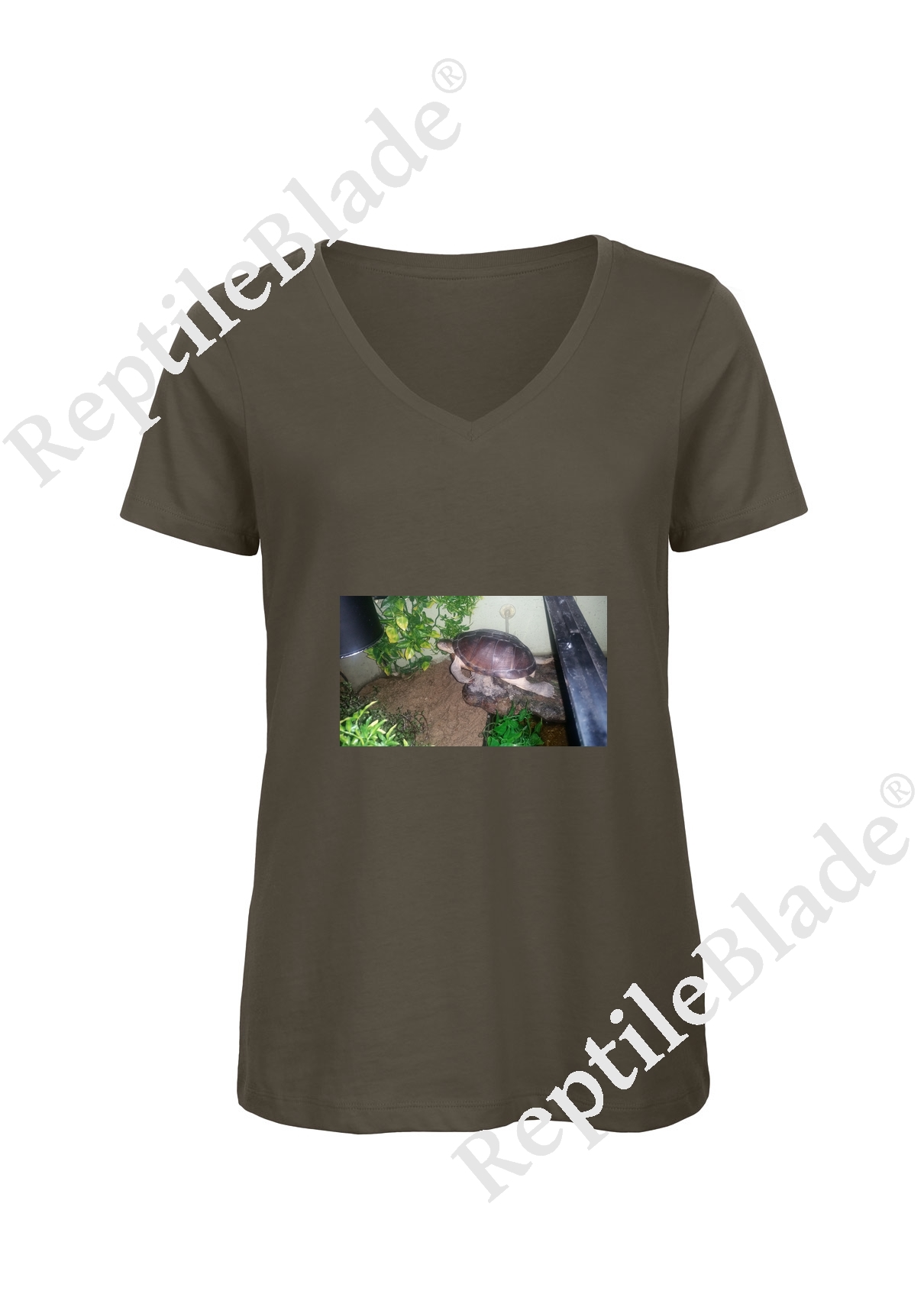 Miniature T-shirt femme col v "Lilo tortues"