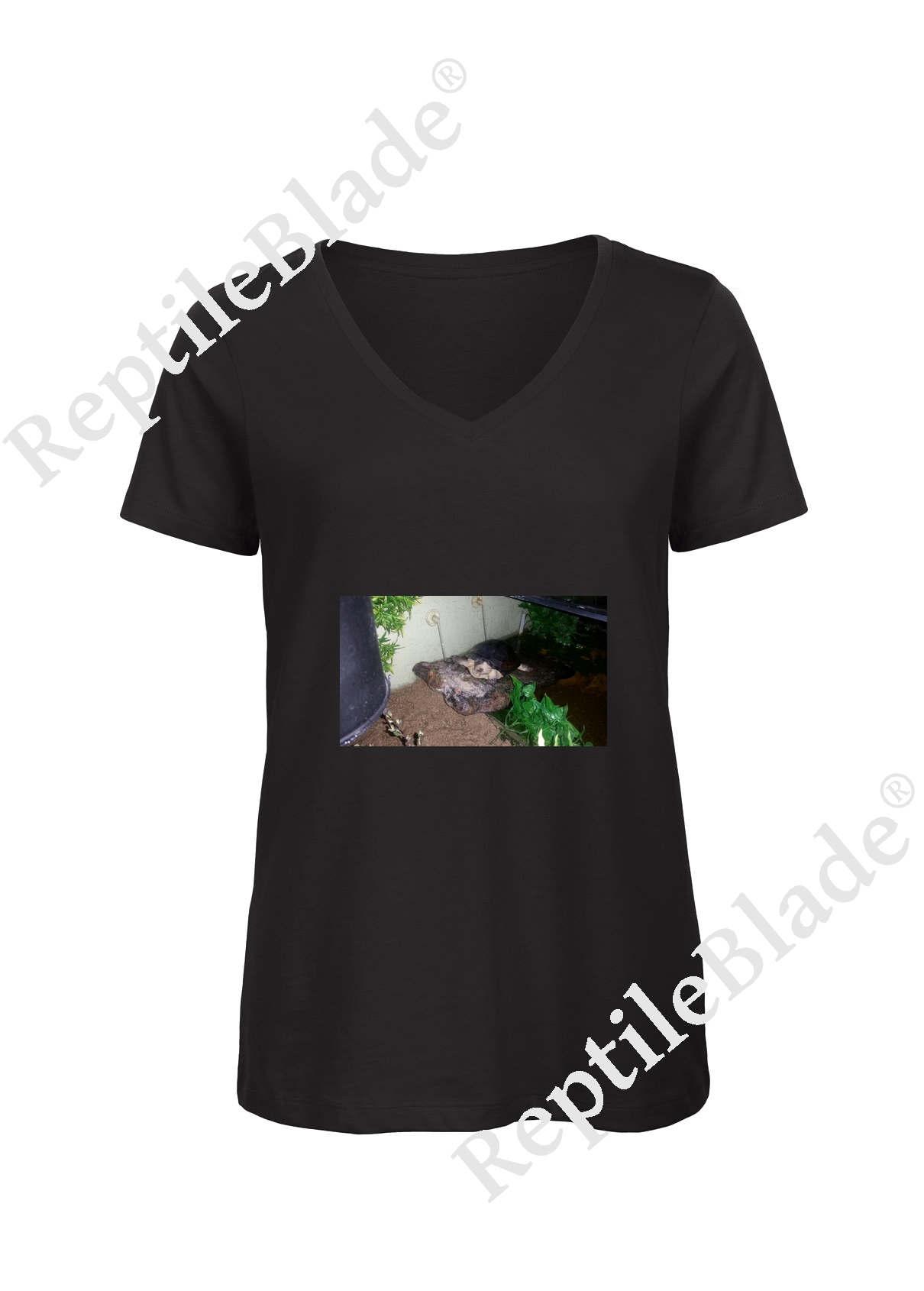 Miniature T-shirt femme col v "Lilo tortues"