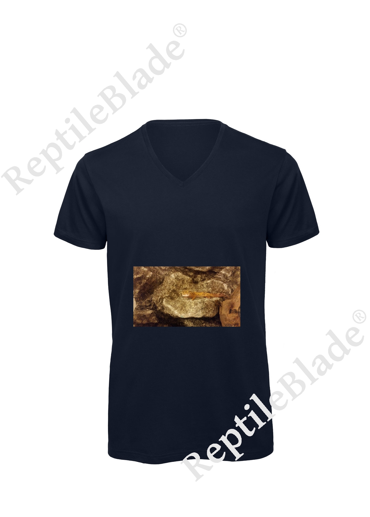 Miniature T-shirt homme col v "Lilo tortues"