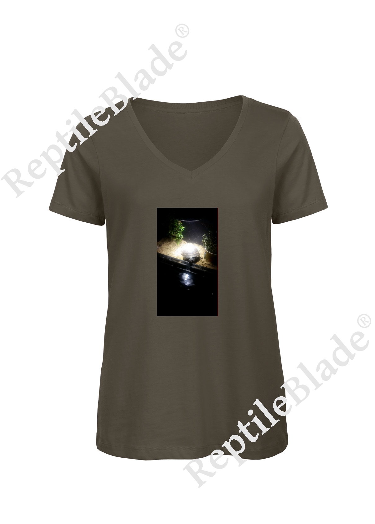 Miniature T-shirt femme col v "Lilo tortues"
