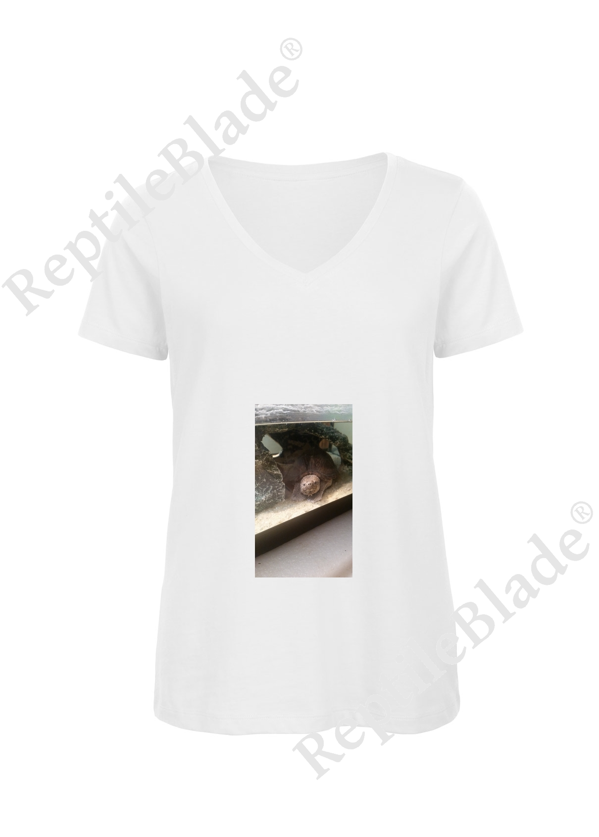 Miniature T-shirt femme col v "Lilo tortues"