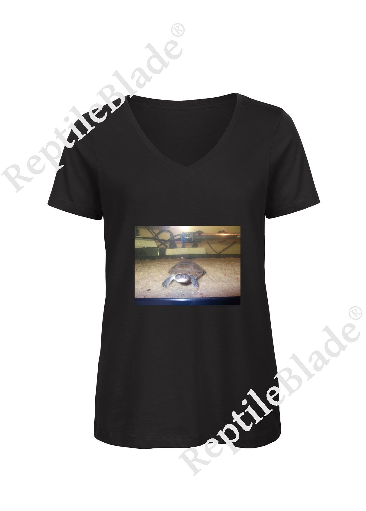 Miniature T-shirt femme col v "Lilo tortues"