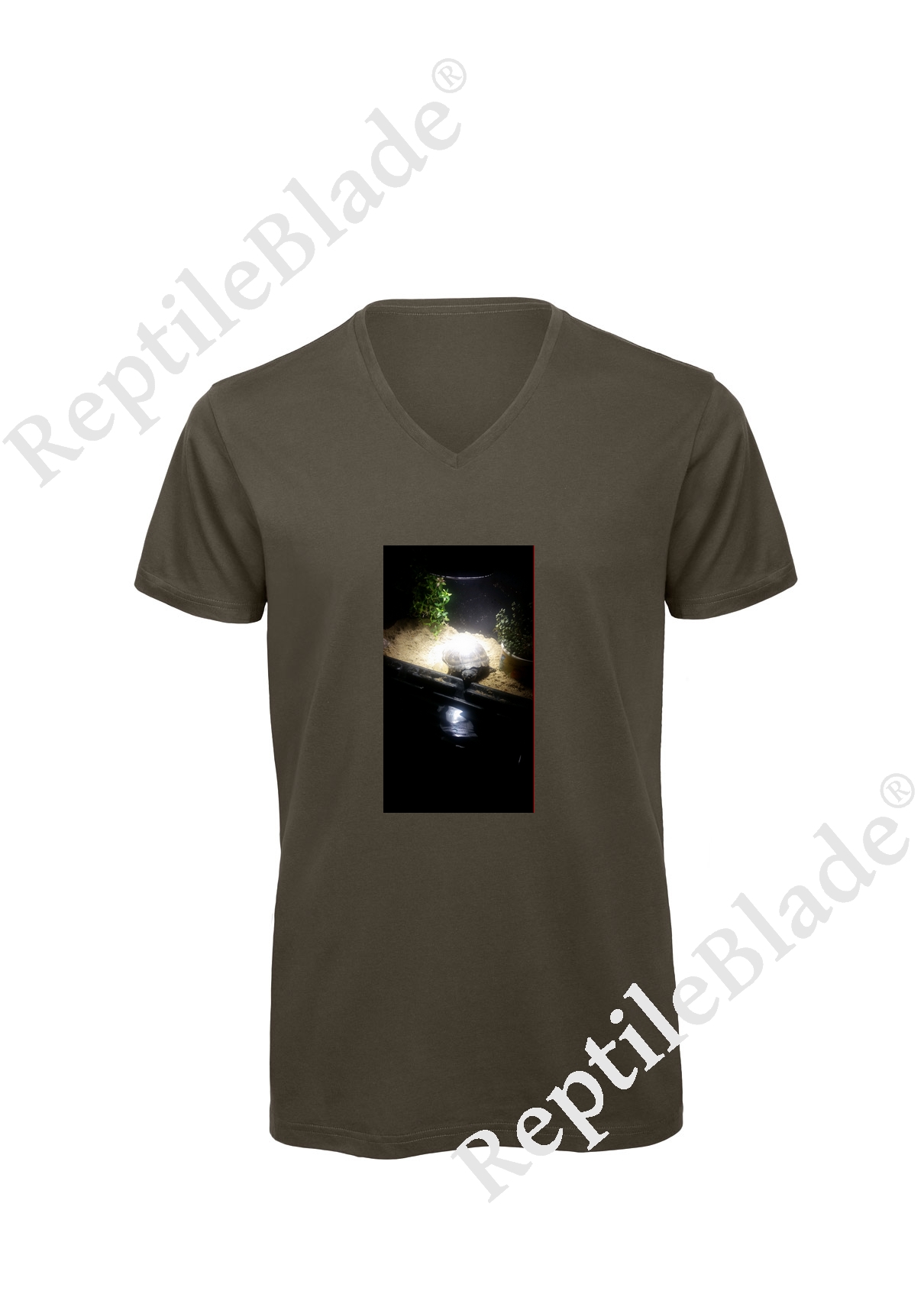 Miniature T-shirt homme col v "Lilo tortues"