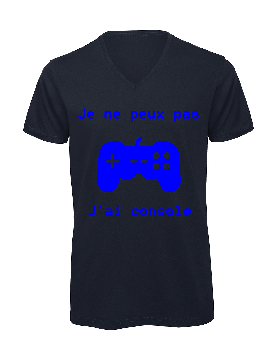 Miniature T-shirt homme col v "Je peux pas j'ai console"