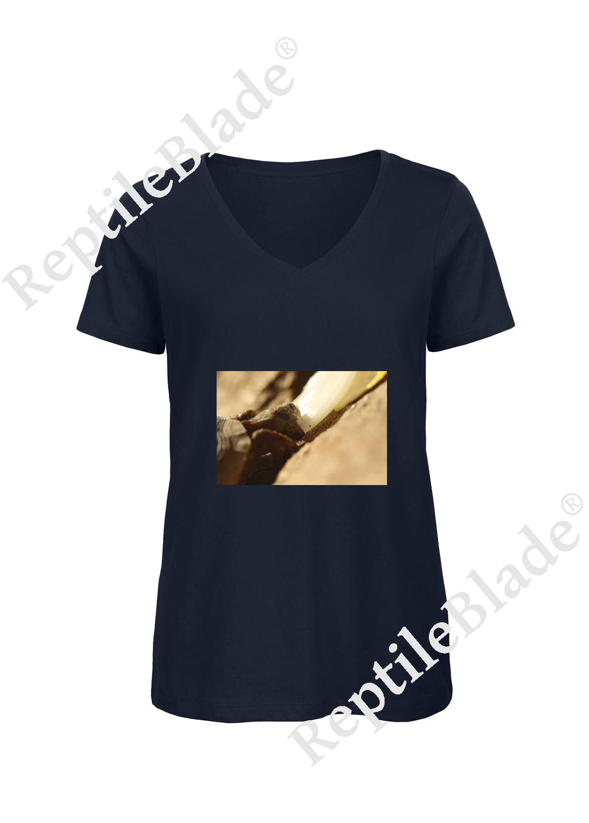 Miniature T-shirt femme col v "Lilo tortues"
