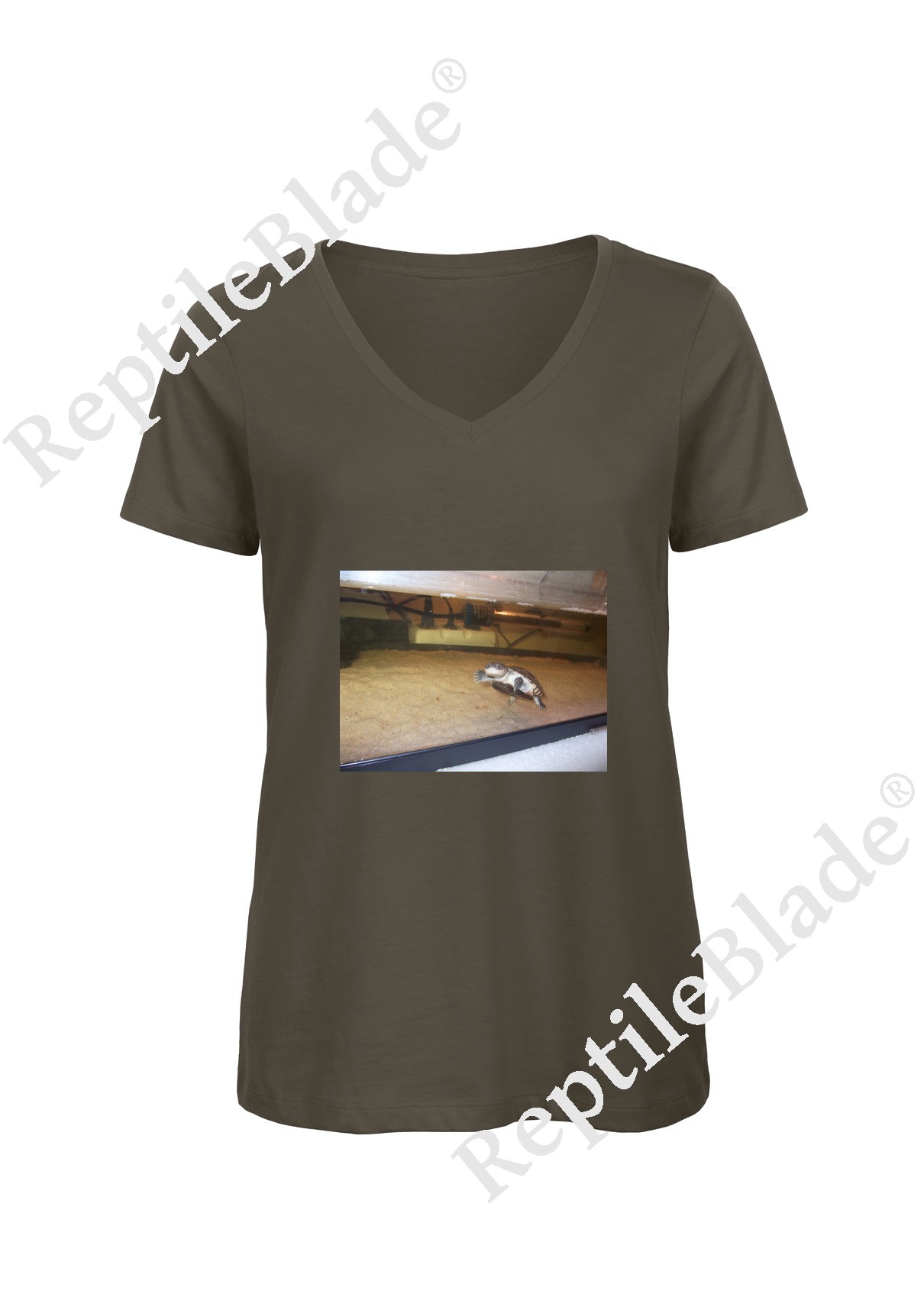 Miniature T-shirt femme col v "Lilo tortues"