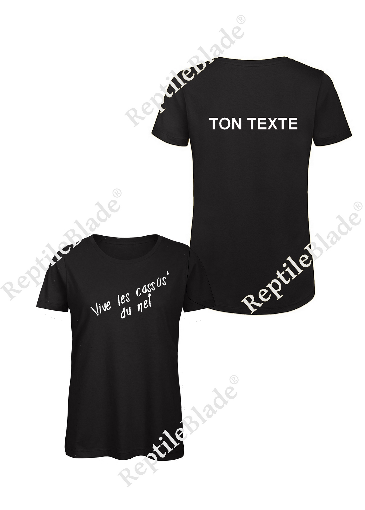 T-shirt femme "Vive les cassos' du net" (avec ton texte au dos)