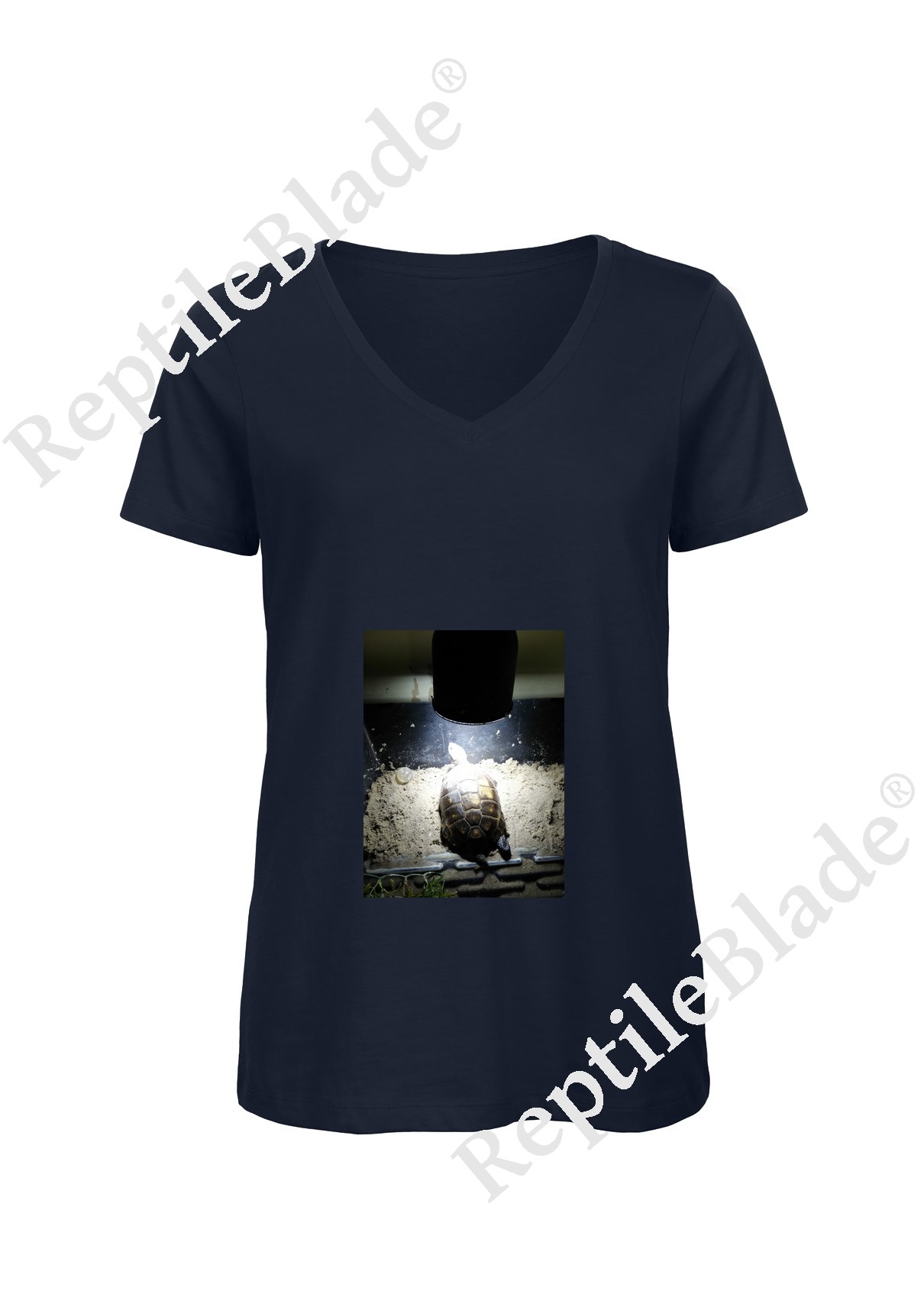 Miniature T-shirt femme col v "Lilo tortues"