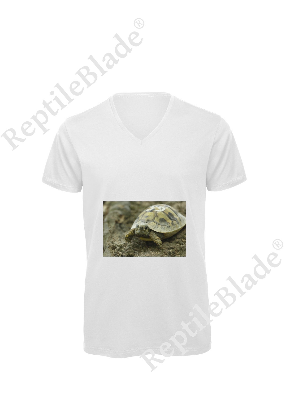 Miniature T-shirt homme col v "Lilo tortues"