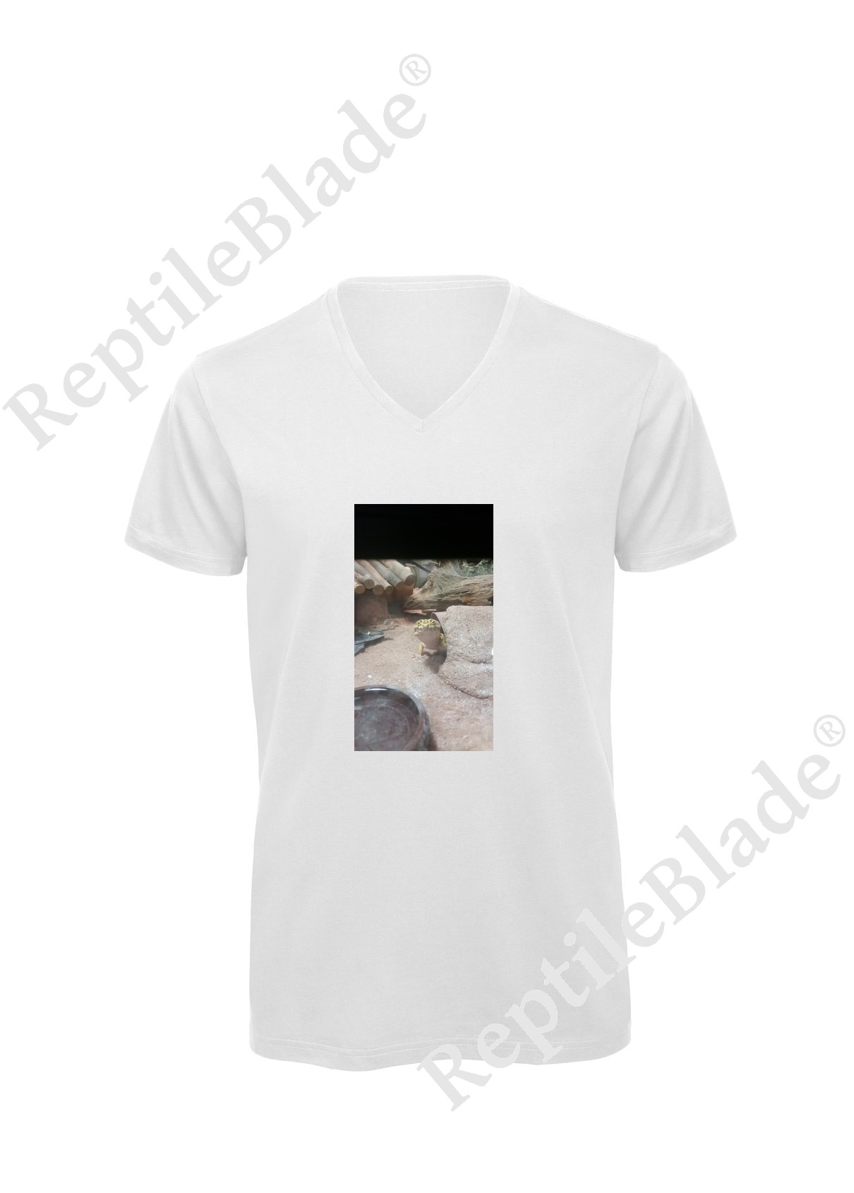 Miniature T-shirt homme col v "Lilo tortues"